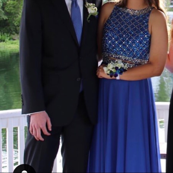 A-Line Scoop Neck Floor-Length Chiffon Dress size8 - Picture 5 of 8